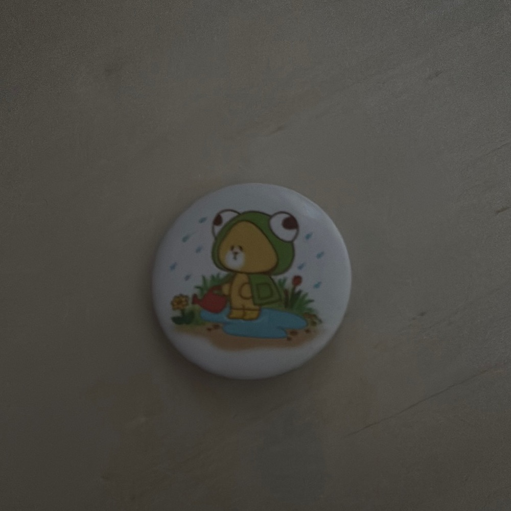Cute Frog and Bear Button Pin